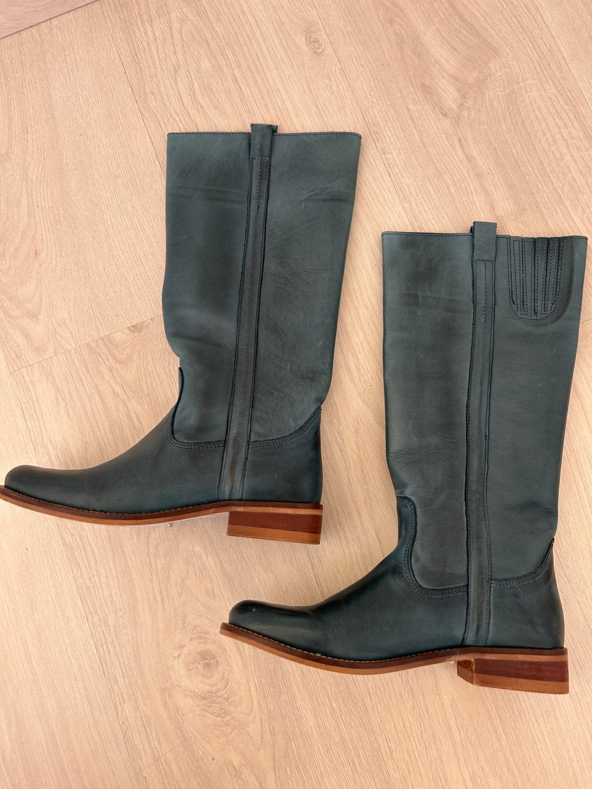 V&D Laars Petrol Navy, Maat 38, Ophalen of Verzenden, Nieuw, Blauw, Hoge laarzen
