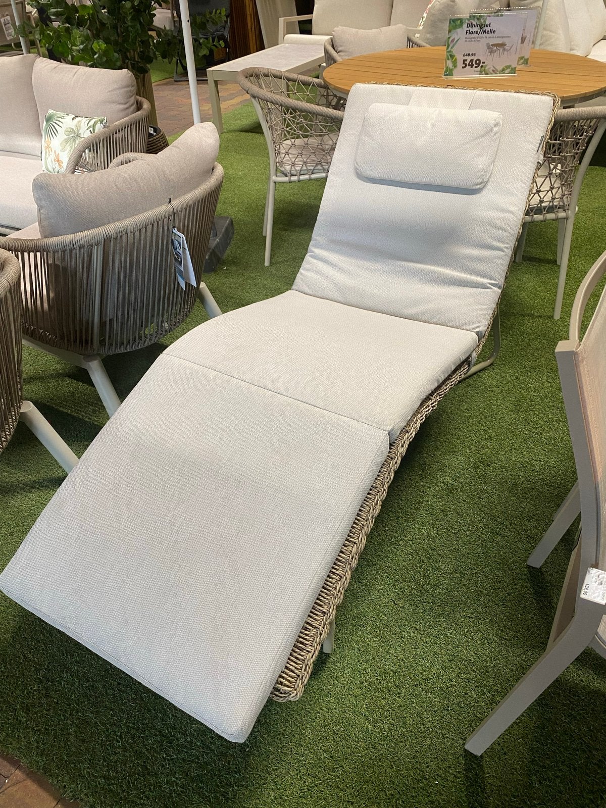 Ligbed aluminium/wicker met kussen - Nieuw, Ophalen, Nieuw, Wicker
