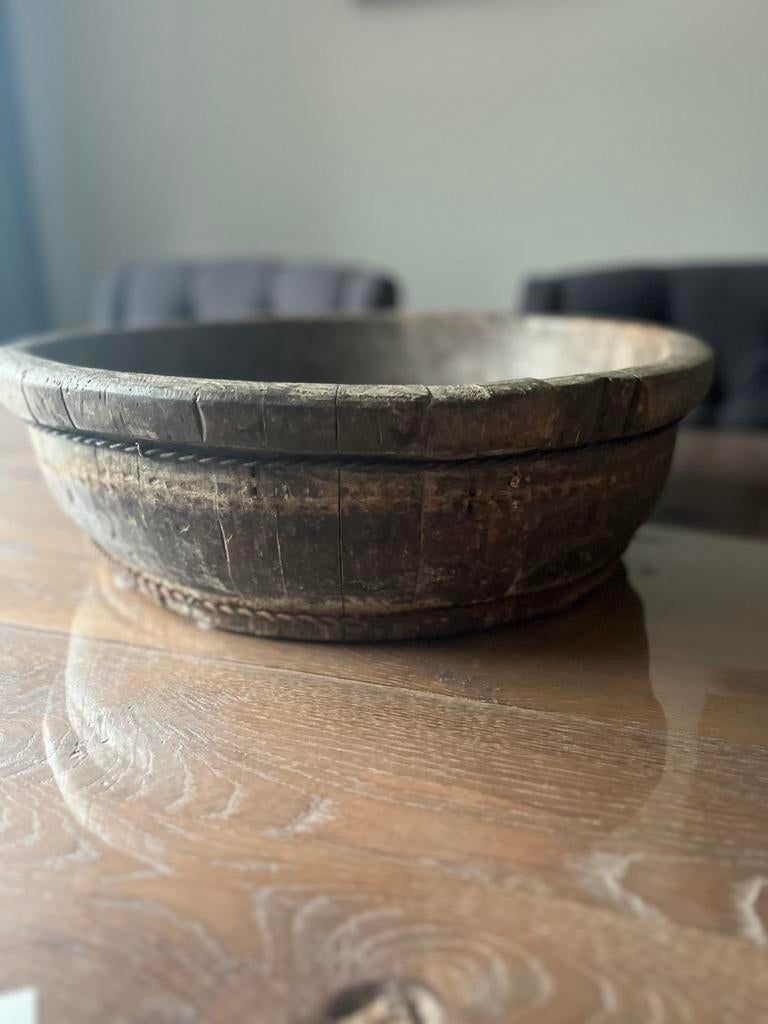 Olijfbak, Huis en Inrichting, Woonaccessoires | Schalen en Manden, Schaal, Rond, Ophalen of Verzenden, Zo goed als nieuw
