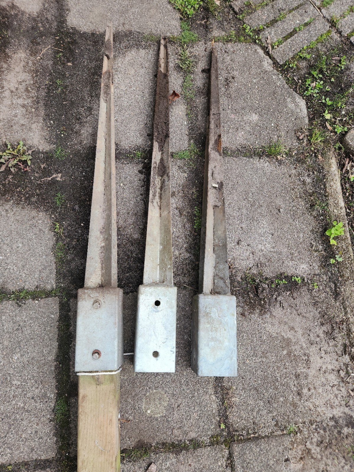 Palhouder metaal met huit pal. 25 stuks, Tuin en Terras, Palen, Balken en Planken, Ophalen, 250 cm of meer, Palen