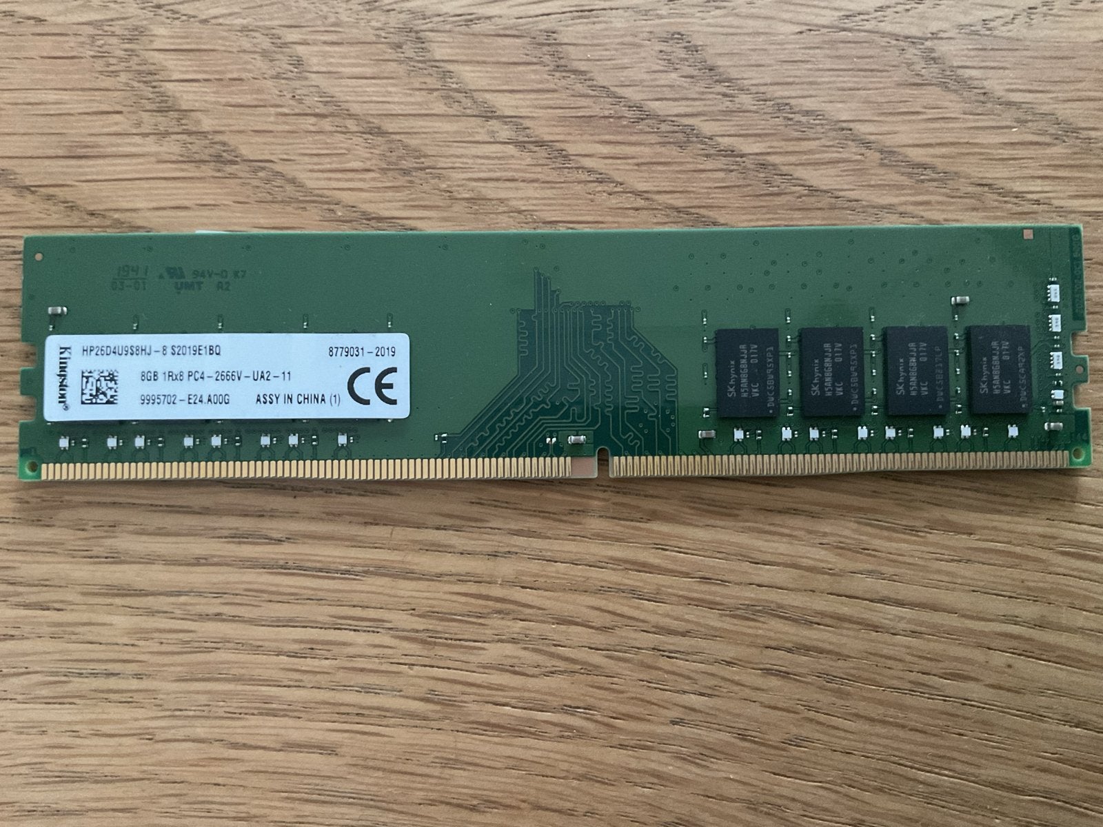 Kingston 8GB DDR4 RAM-geheugenmodule 2666MHz DIMM, Gebruikt, DDR4, 8 GB, Ophalen of Verzenden