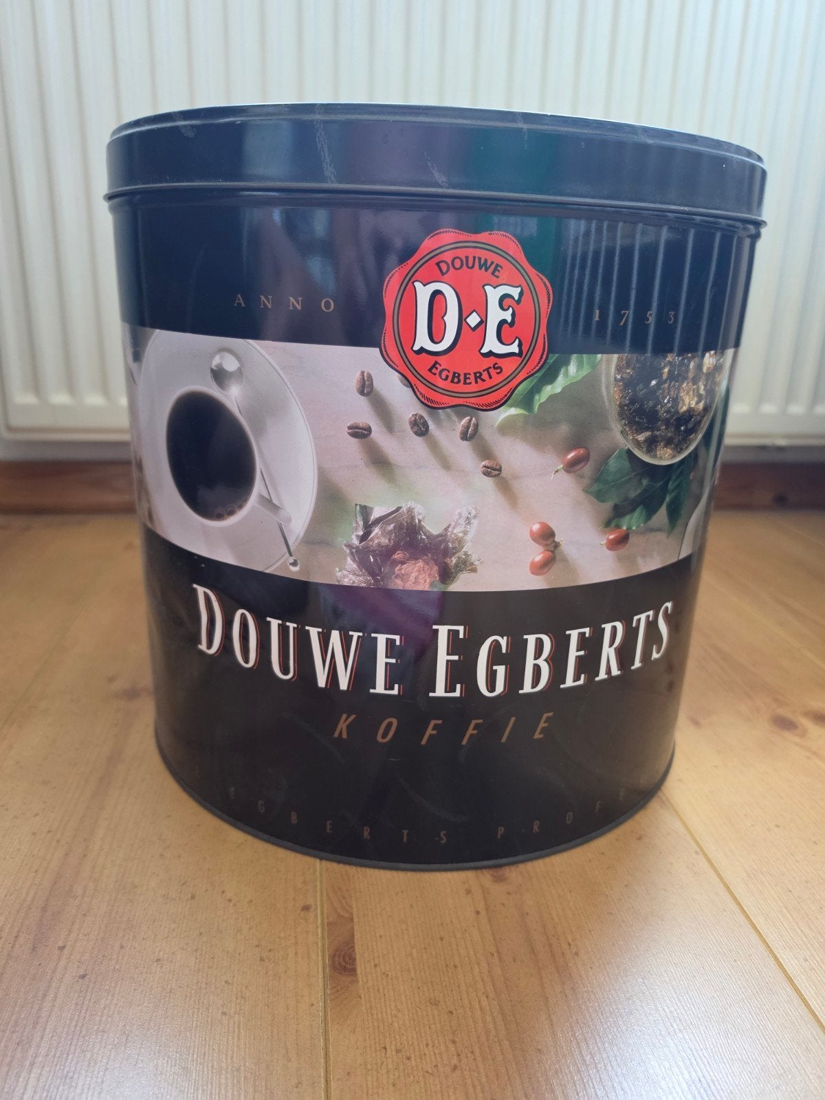 Grote Douwe Egberts Koffieblik - Vintage Bewaarblik, Ophalen of Verzenden