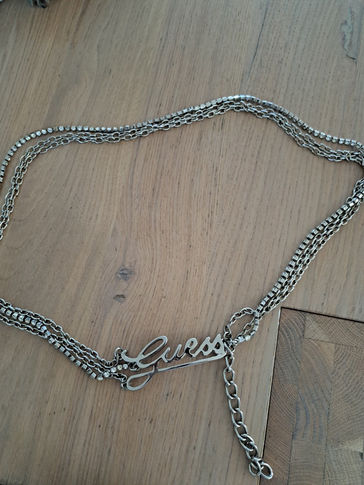 Guess ceintuur met strass en zilverkleurige details, Ophalen of Verzenden