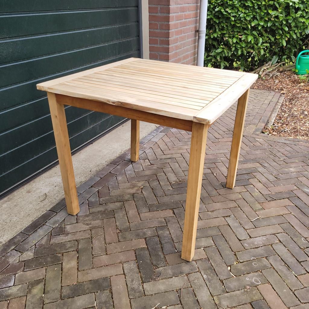 Nette tuintafel 85 x 85 x 75 hoog, Ophalen, Rechthoekig, Hout
