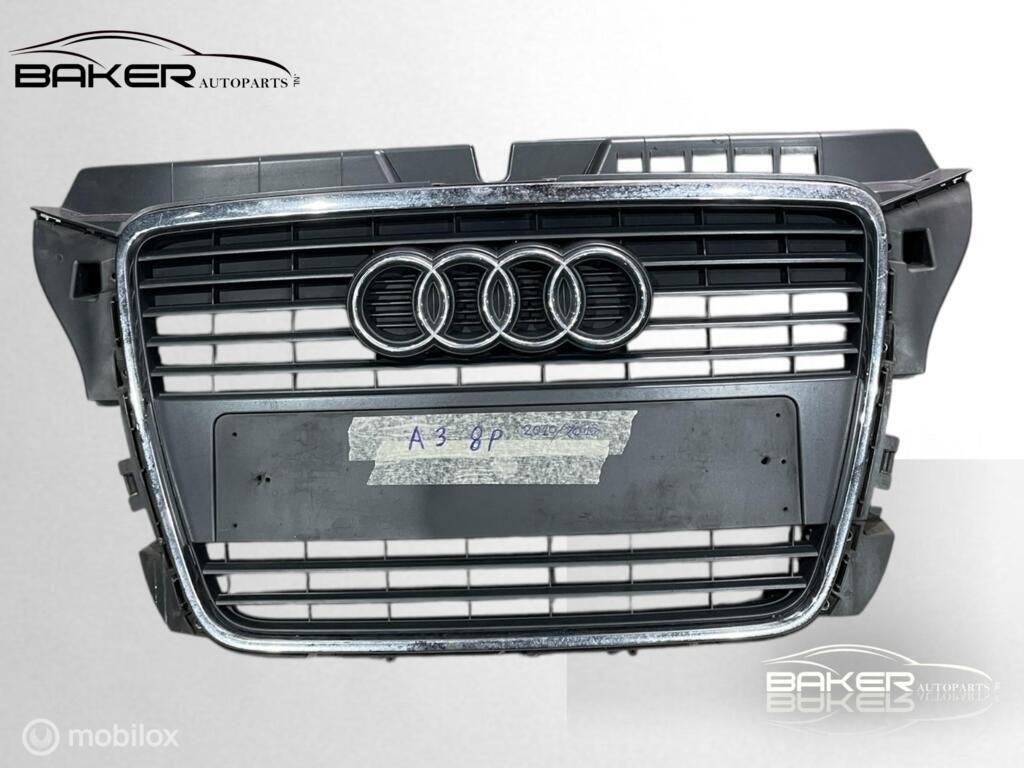 Bumpergrille Audi A3 8P ('03-'12) 8P0853037, Audi, Gebruikt, Audi, Ophalen of Verzenden