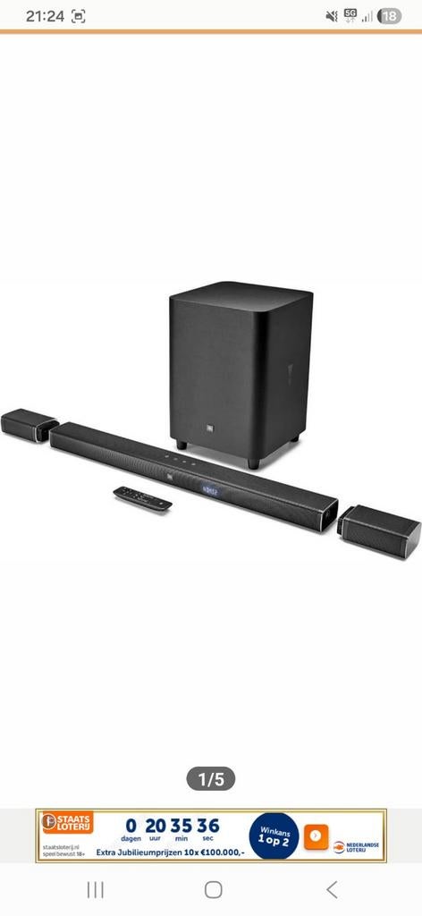 Jbl 5.1 soundbar met subwoofer, Ophalen, Zo goed als nieuw