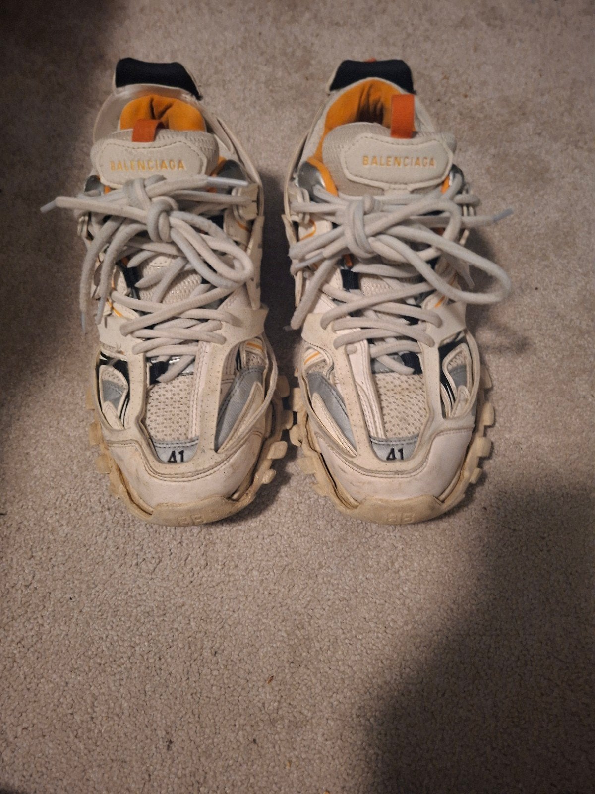 Balenciaga Track Sneakers Maat 41 - Wit/Oranje, Kleding | Heren, Schoenen, Ophalen of Verzenden