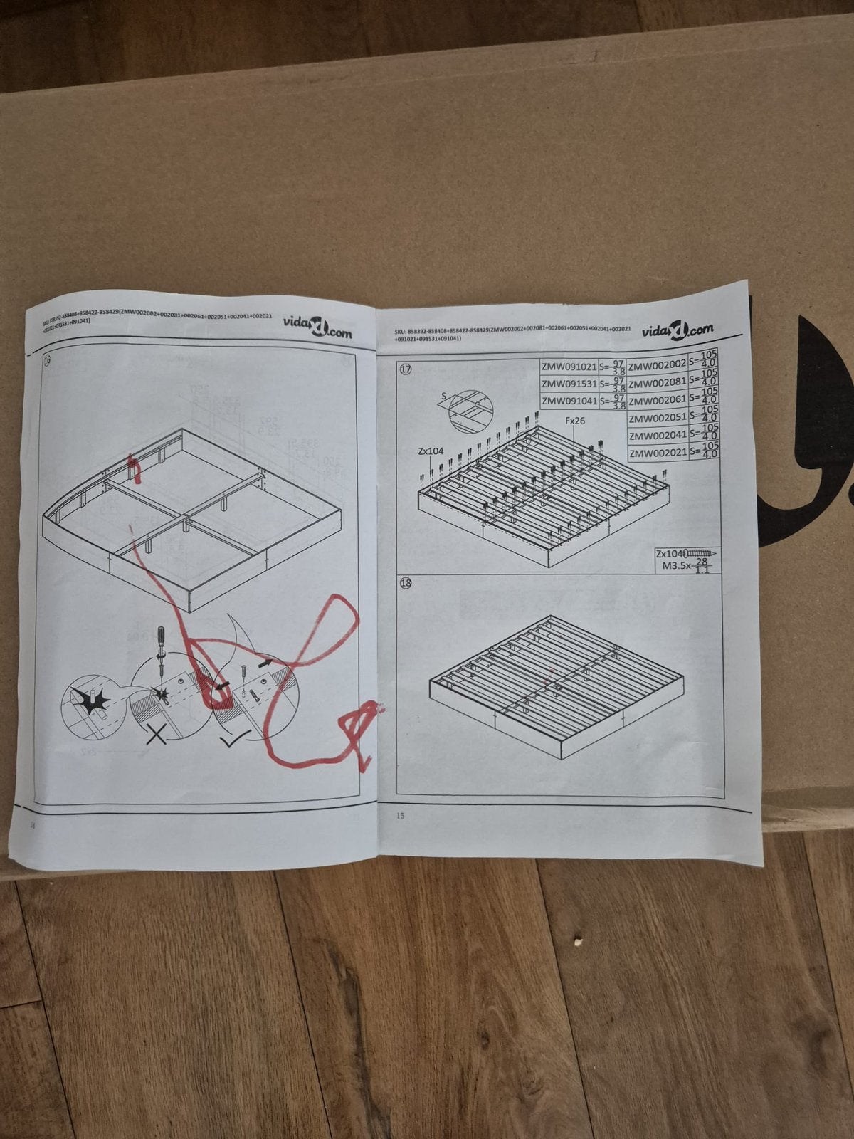 Bedframe nieuw in doos 200x200 vidaXL, Ophalen, Overige maten, 200 cm, Hout