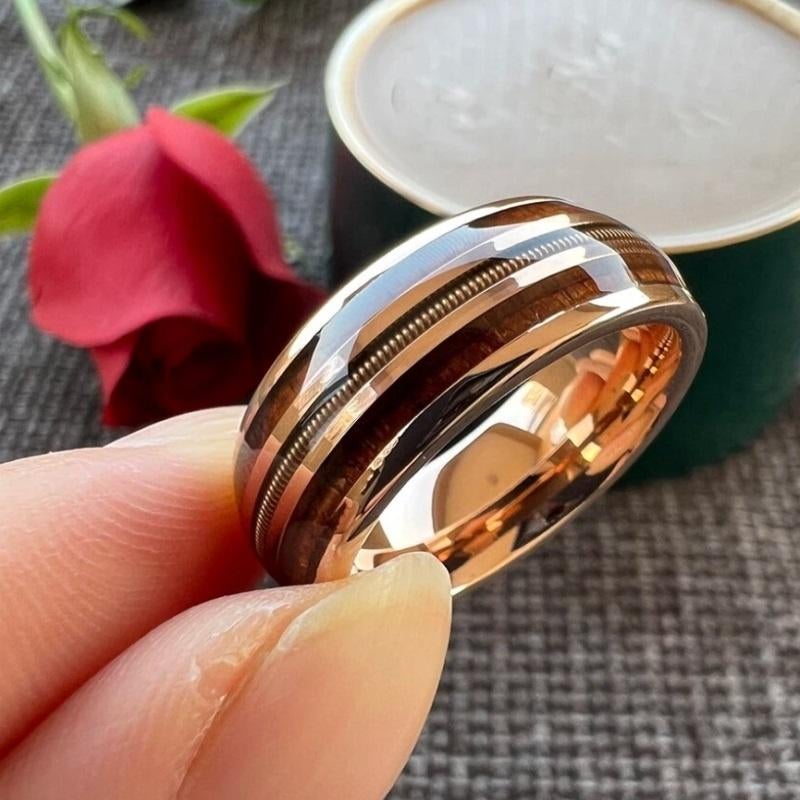 Trouwringen wolfraam 18K rosé goud, hout Cody Diverse maten, My Name Is Nobody, Overige kleuren, Verzenden, Nieuw