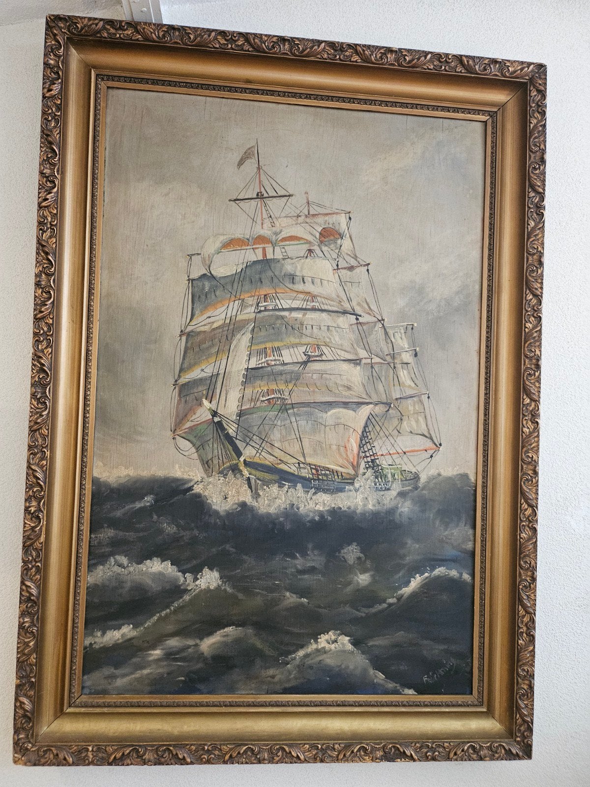 Schilderij maritiem klassiek, Ophalen, Maritiem / water, Handgeschilderd, Olieverf