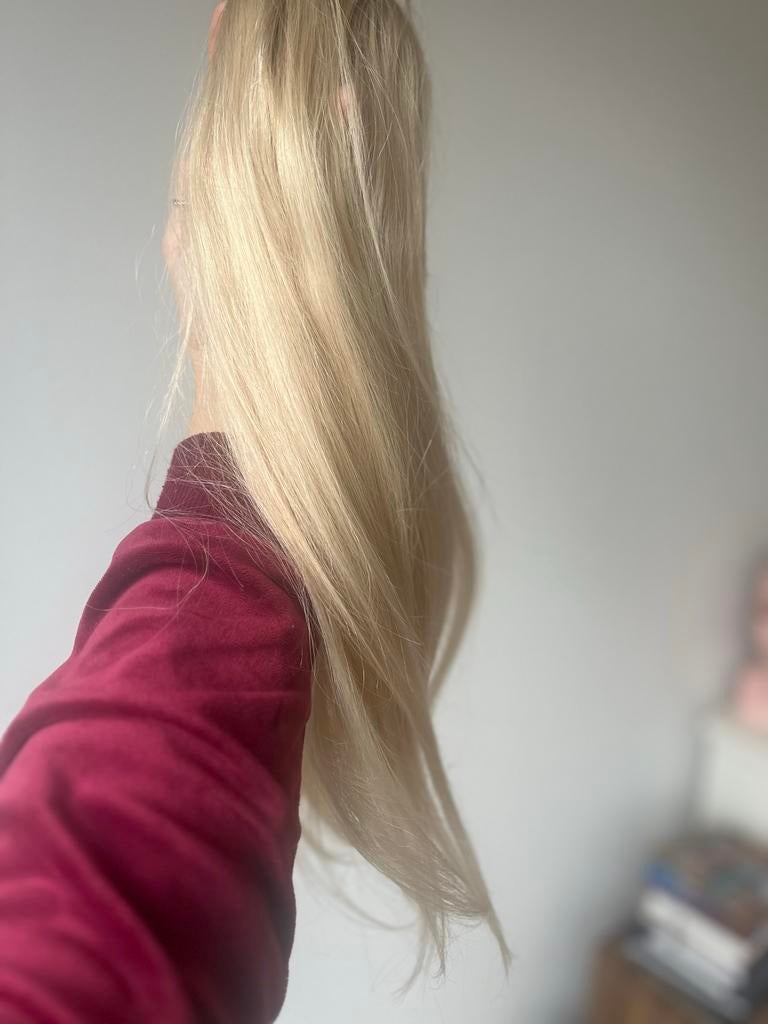 KC HairWorld Haarstuk v- part, Ophalen of Verzenden, Zo goed als nieuw, Pruik of Haarverlenging