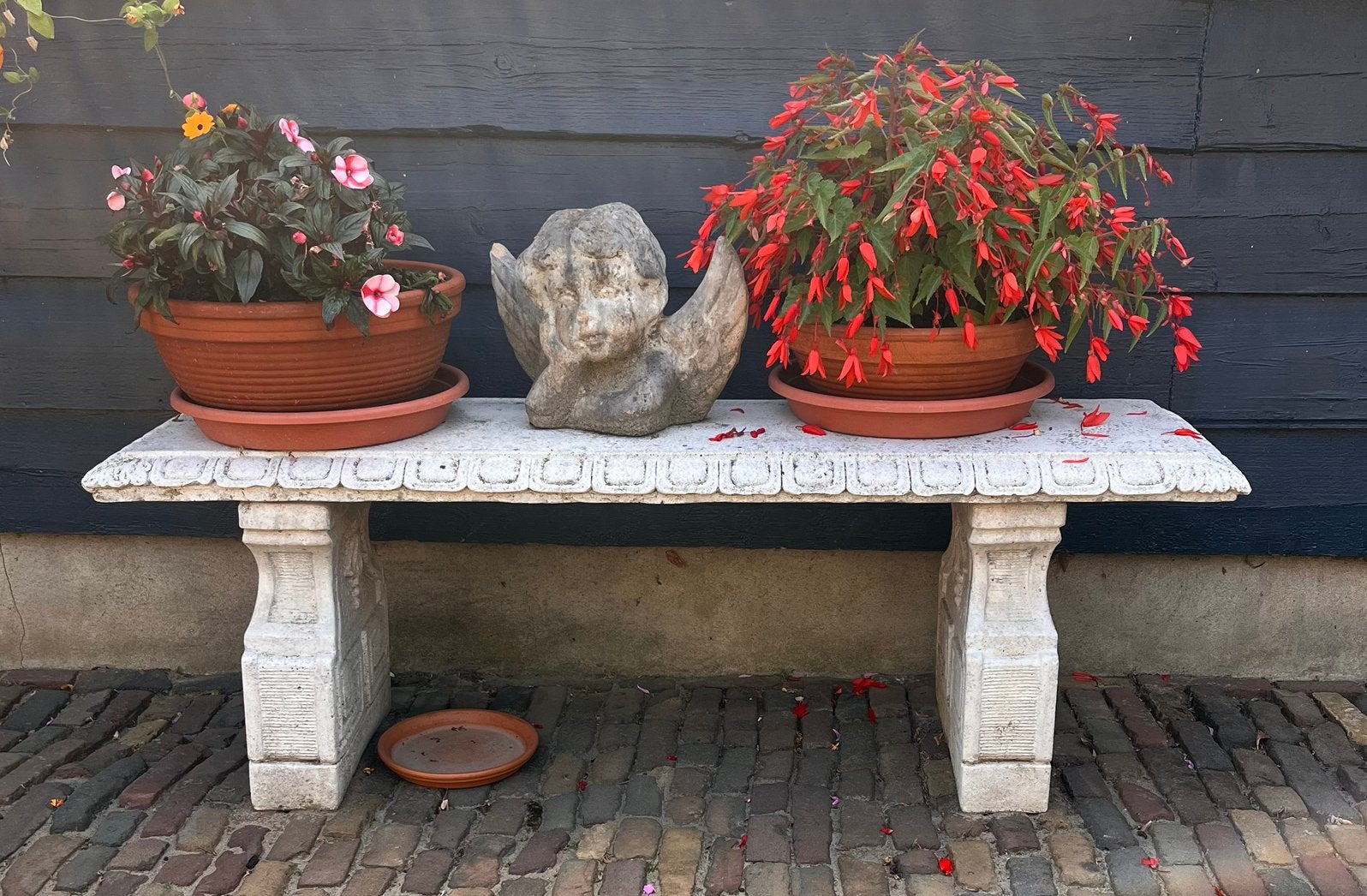 Tuinbank massief, Tuin en Terras, Ophalen, Overige materialen, Gebruikt, Onbekend