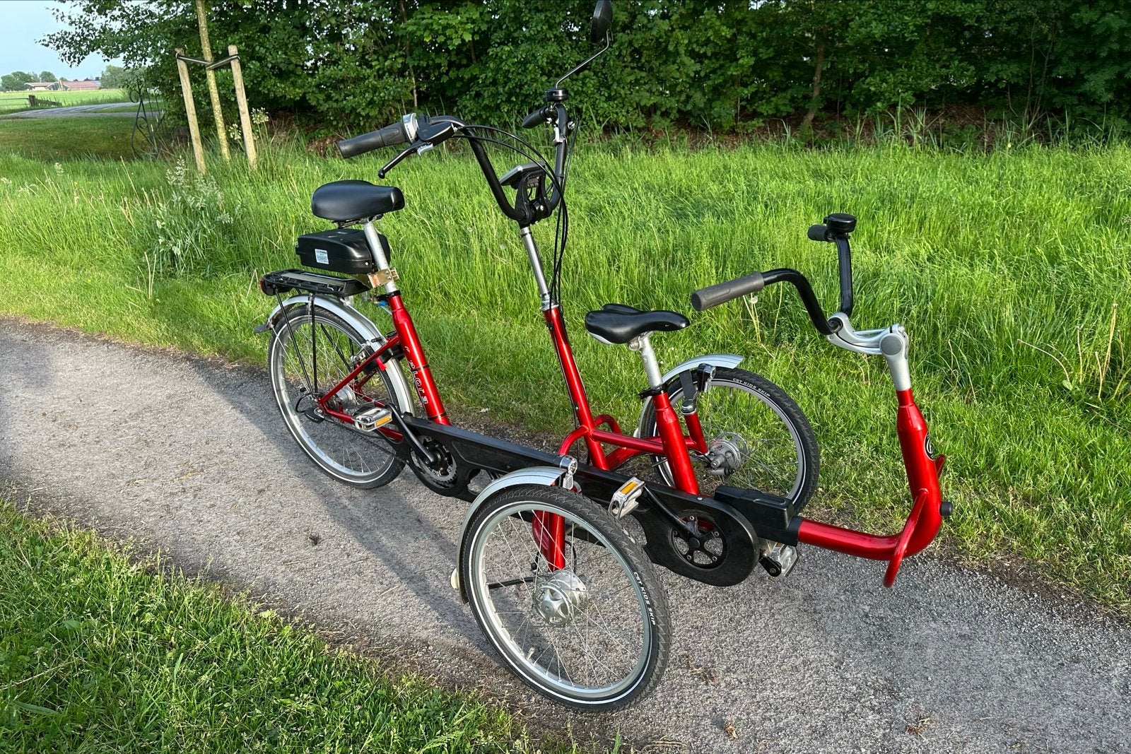 Huka Co-Pilot 3 Tandemfiets met elektrische ondersteuning, Ophalen, Gebruikt, Trommelrem