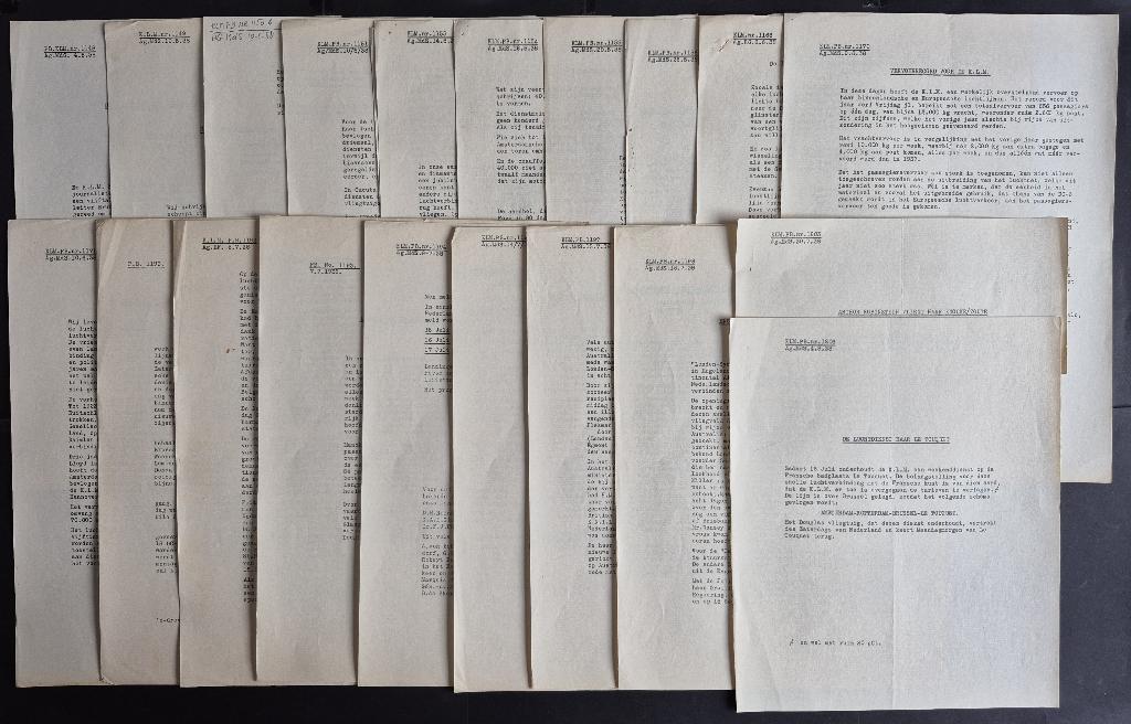 19 KLM persberichten 1938, nr. 1148 t/m 1206, Ophalen of Verzenden, Gebruikt, Boek of Tijdschrift