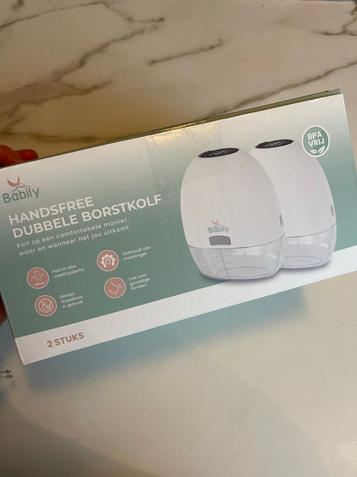 Babily Handsfree Dubbele Borstkolf met Bewaarzakjes, Kinderen en Baby's, Overige merken, Borstkolf, Ophalen of Verzenden, Zo goed als nieuw