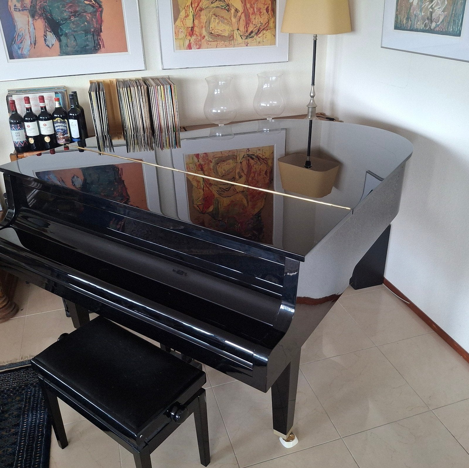 Zwarte Hoogglans Vleugel - Yamaha GH1 - Uitstekende Staat, Muziek en Instrumenten, Piano's, Zwart, Ophalen of Verzenden, Zo goed als nieuw