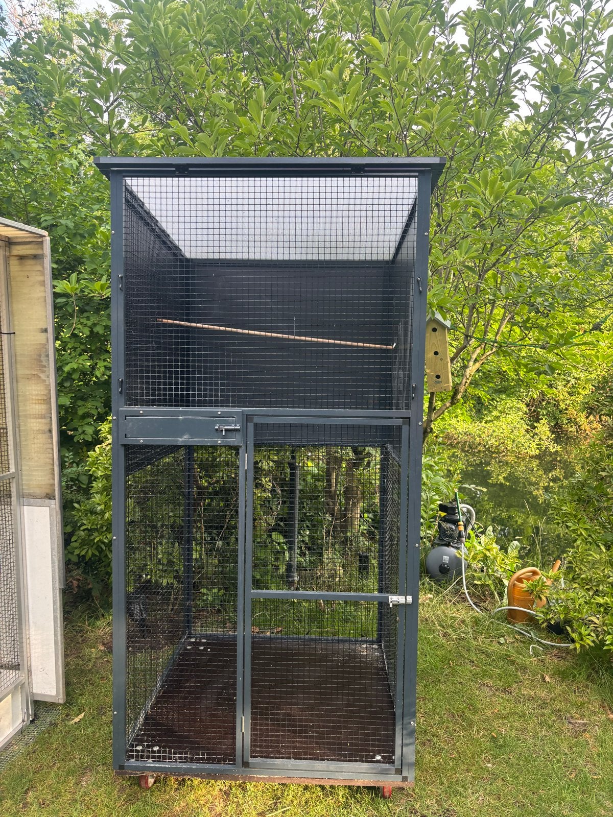 Aluminium vogelkooi met voorzetglas voorin, Ophalen, Aluminium, Vogelkooi