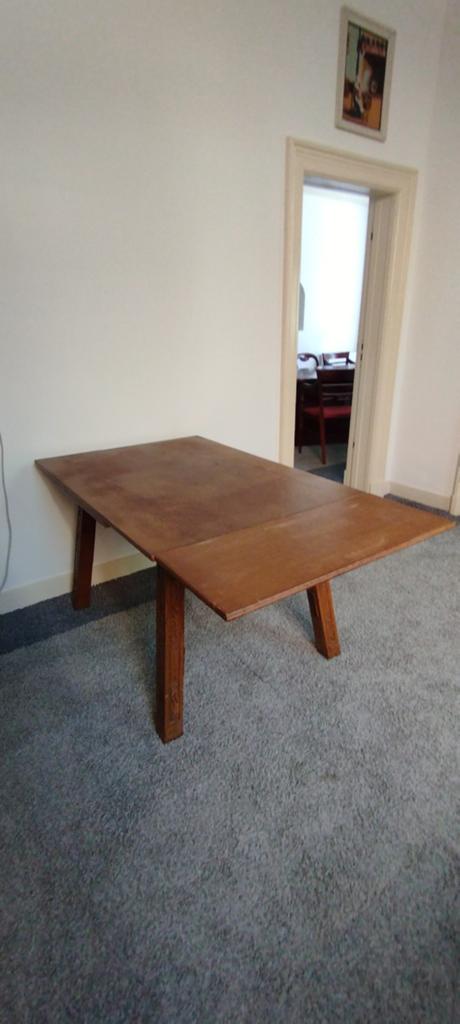 Eetkamer tafel met houtsnijwerk, Ophalen, Gebruikt, Rechthoekig, 50 tot 100 cm