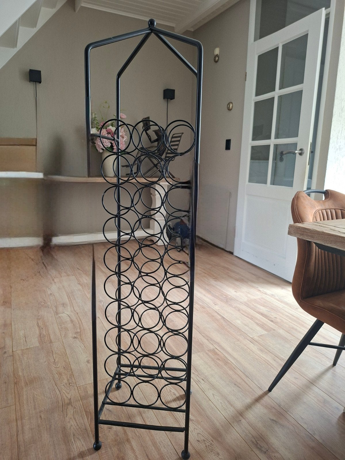 Metalen wijnrek voor 30 flessen - Zwart design, Ophalen, Zo goed als nieuw, 25 flessen of meer, 75 – 100