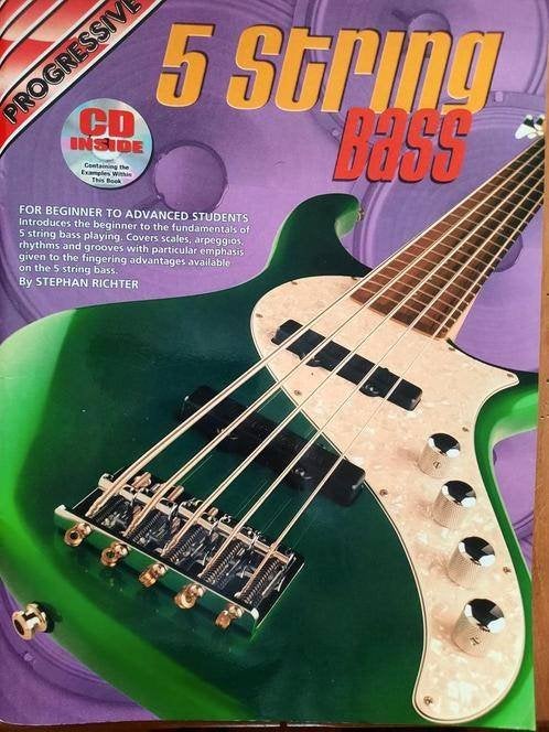 basgitaar: Progressive 5 String Bass + cd, Basgitaar, Klassiek, Ophalen of Verzenden, Zo goed als nieuw
