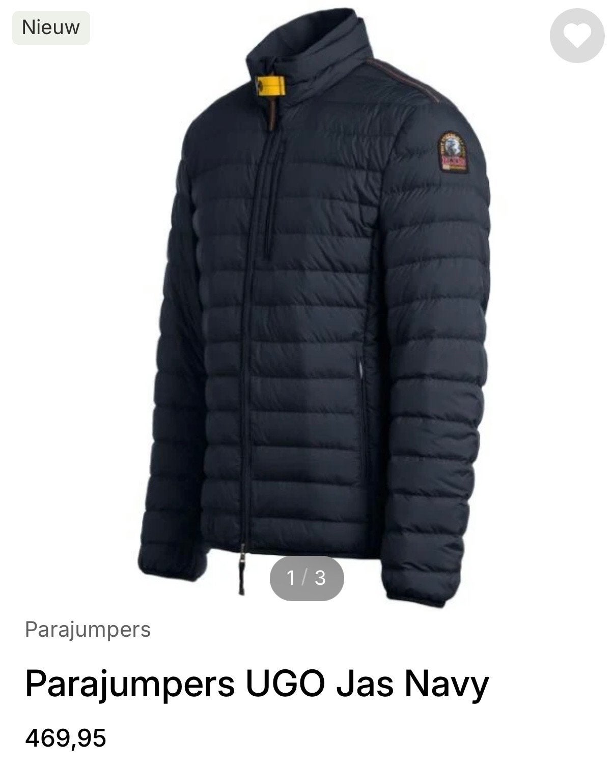 Parajumpers UGO Jas Navy - ZGAN, Ophalen of Verzenden, Zo goed als nieuw, Maat 52/54 (L), Blauw