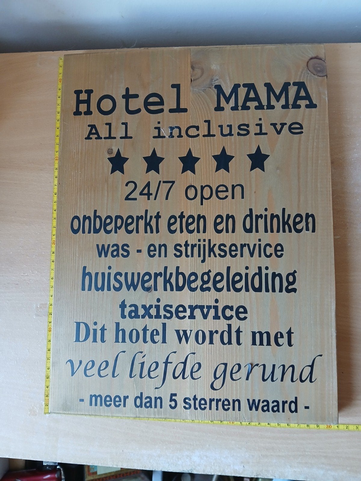 Houten wandbord, Ophalen, Zo goed als nieuw