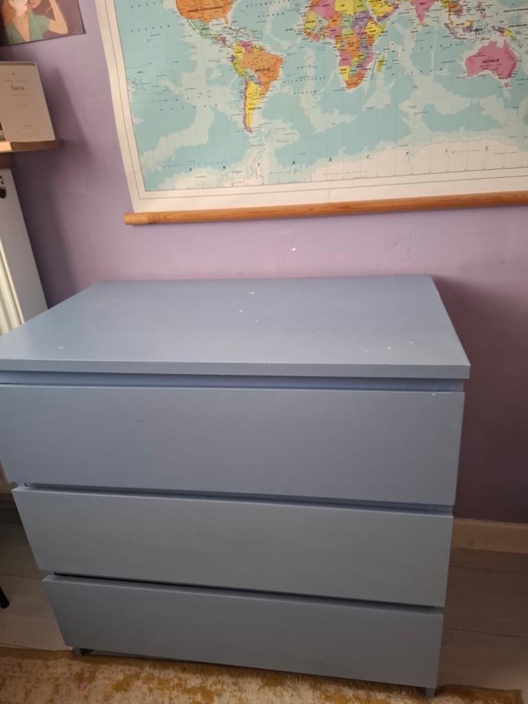 Geverfde IKEA Malm kast, Huis en Inrichting, Kasten | Ladekasten, Ophalen, Gebruikt, 25 tot 50 cm, Minder dan 100 cm