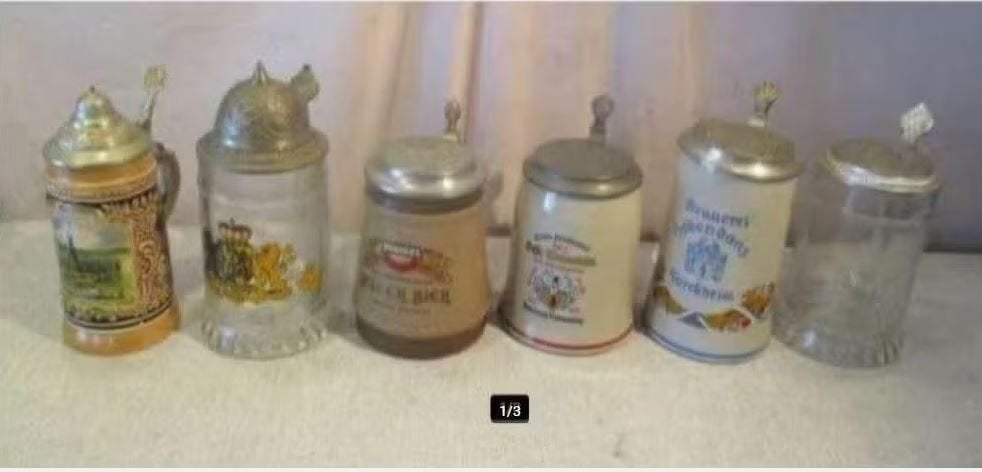 6 Prachtige Oude Bierkruiken, Ophalen of Verzenden