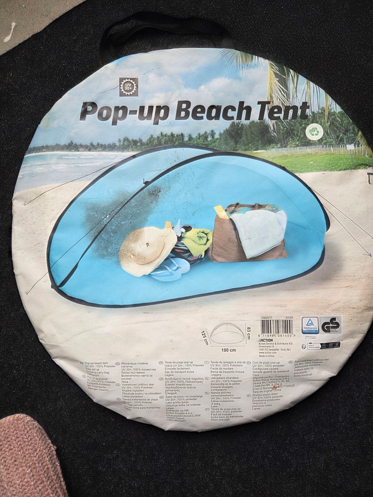 Nieuwe Pop-up Strandtent - UV 30+ Bescherming, Ophalen of Verzenden, Nieuw, Tot en met 2