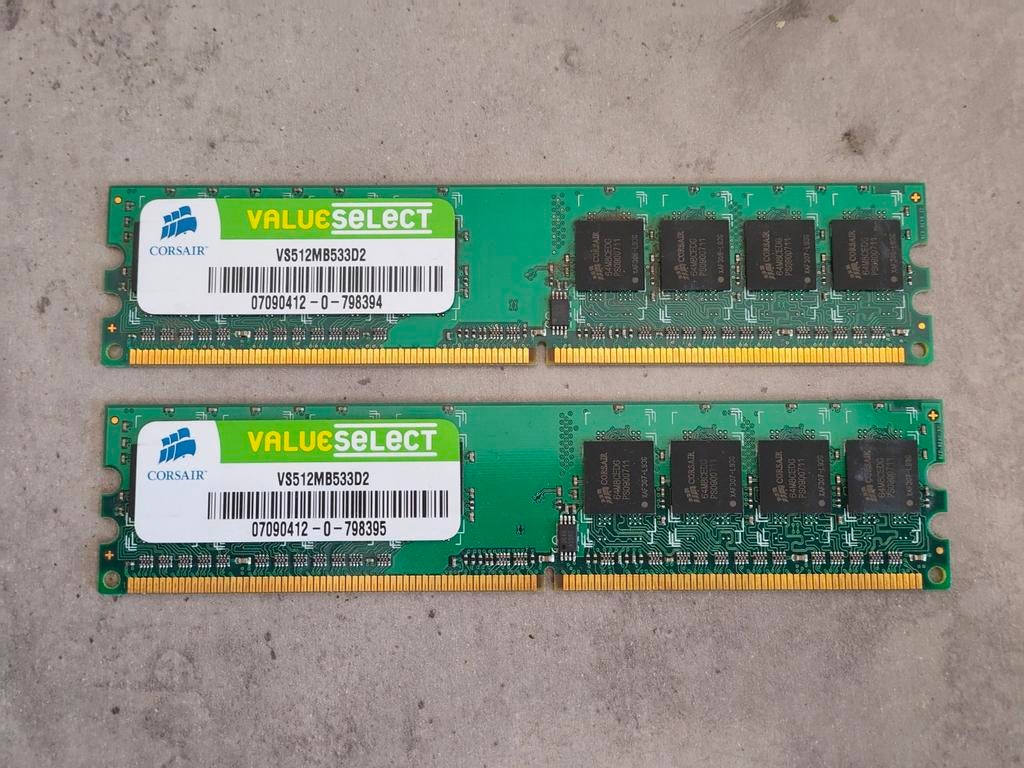 Corsair Value Select VS512MB533D2 DDR2 RAM Geheugen, Computers en Software, RAM geheugen, Ophalen of Verzenden, DDR2, Desktop