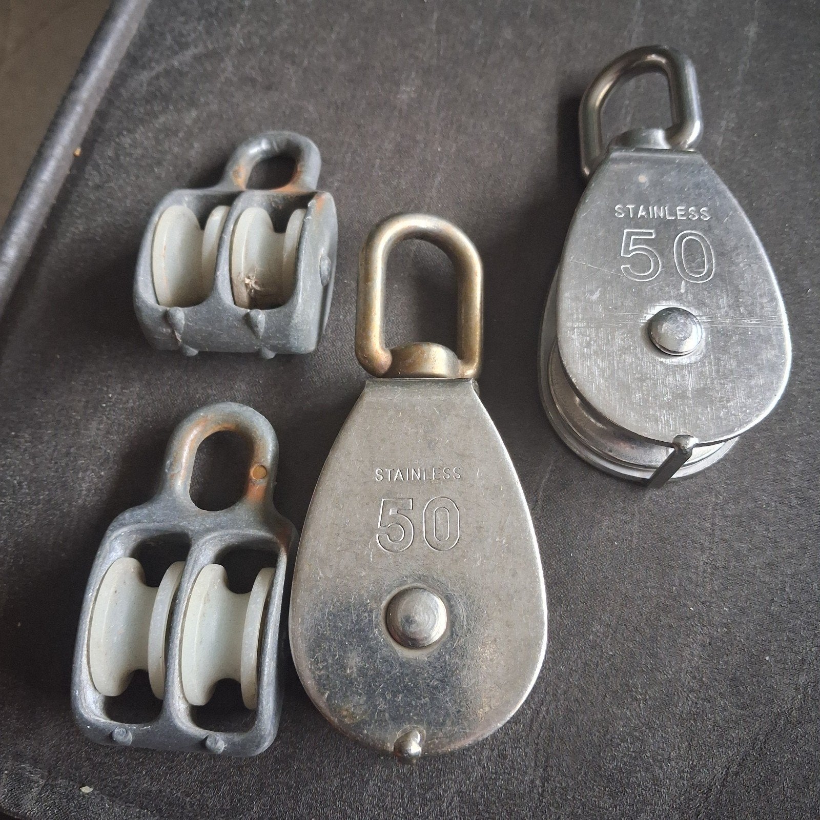 Set van 4 RVS Katrollen - Diverse Maten, Ophalen of Verzenden