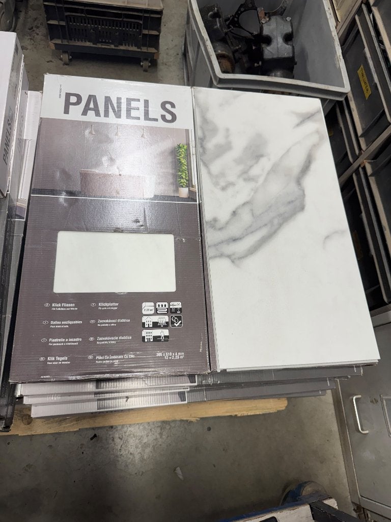 Panels SPC Glasgow wit marmer – 31 m² – NIEUW, Ophalen, Nieuw