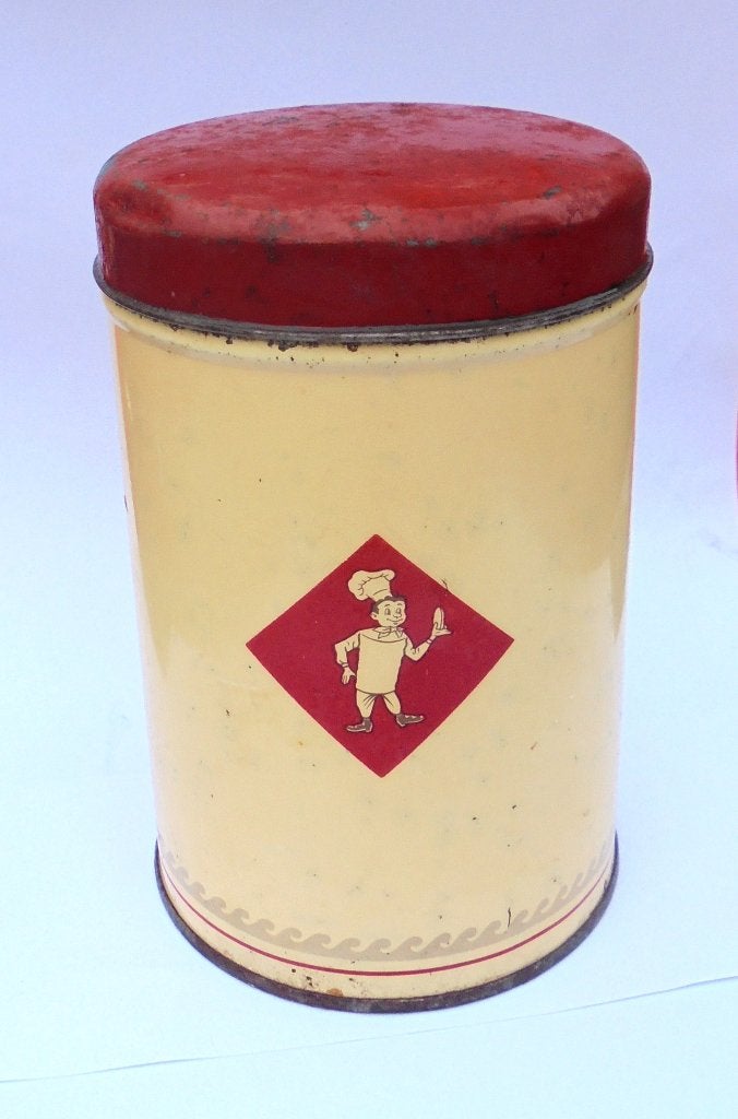 BOLLETJE vintage blikken opbergbus klein model, bewaarbus., Verzamelen, Ophalen of Verzenden, Gebruikt, Overige, Bolletje