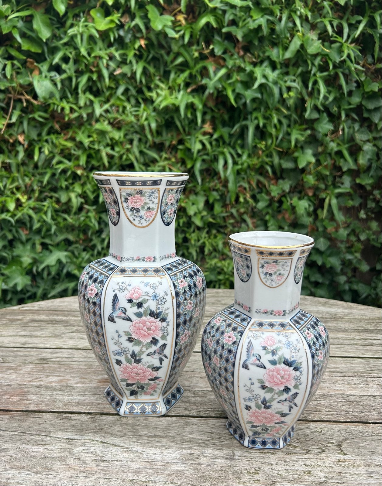Vintage Japanse porseleinen vazen - Eiwa Kinsei, Ophalen of Verzenden