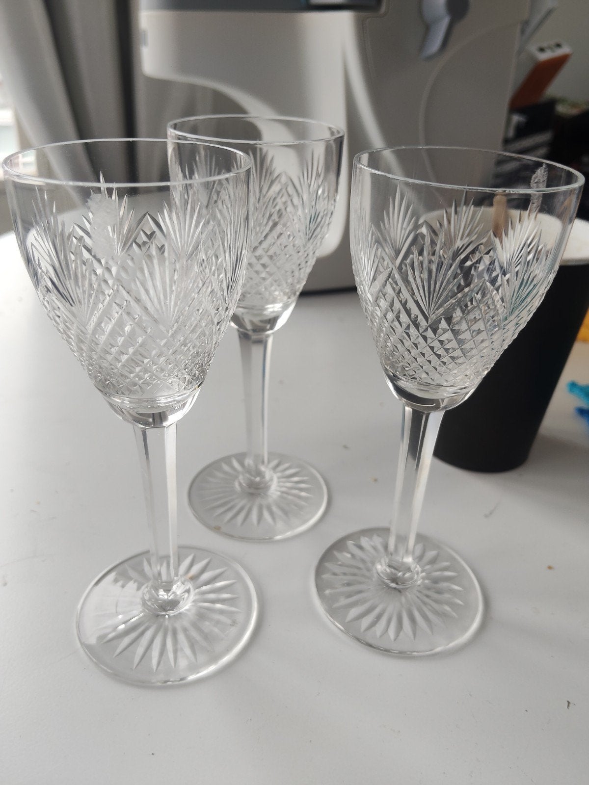 3 Kristallen Wijnglazen - 13 cm hoog - Vintage, Antiek en Kunst, Ophalen