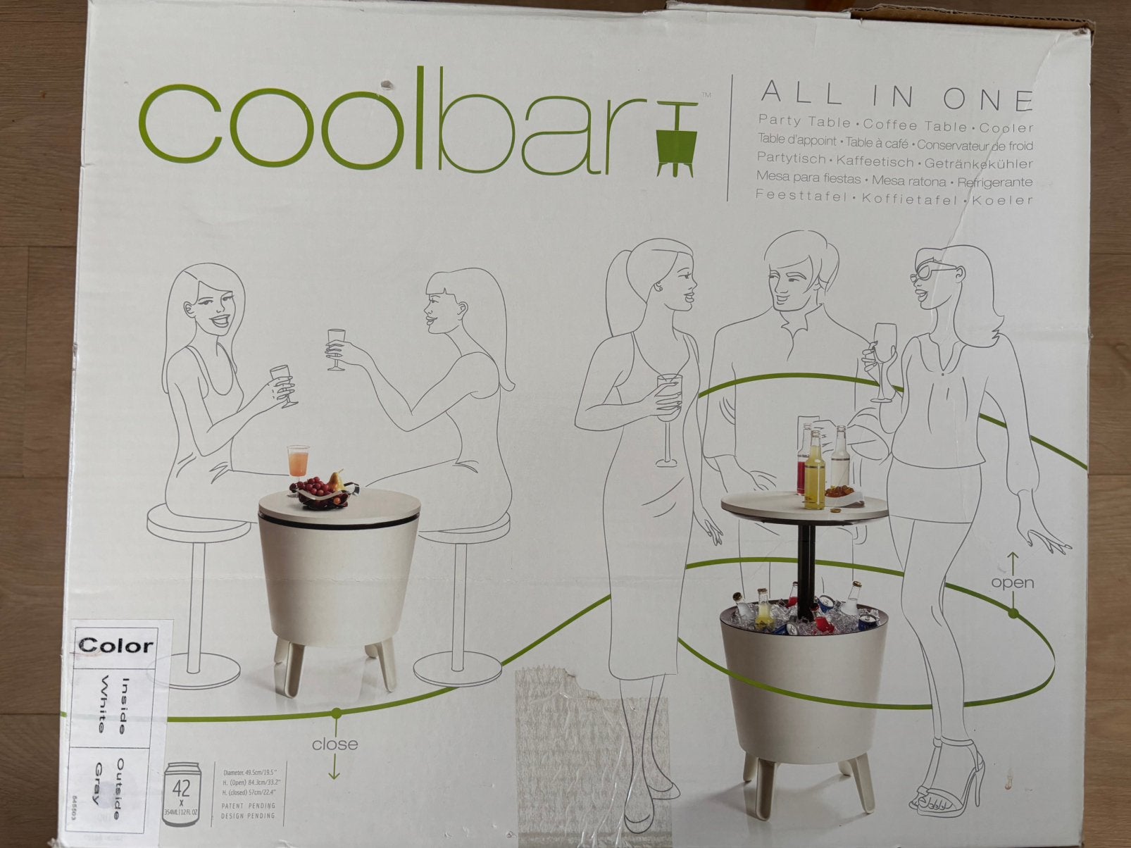 Grijze coolbar op pootjes. Doorsnede blad 49,5 cm., Ophalen of Verzenden, Zo goed als nieuw, Koel-accessoire, Elektrisch