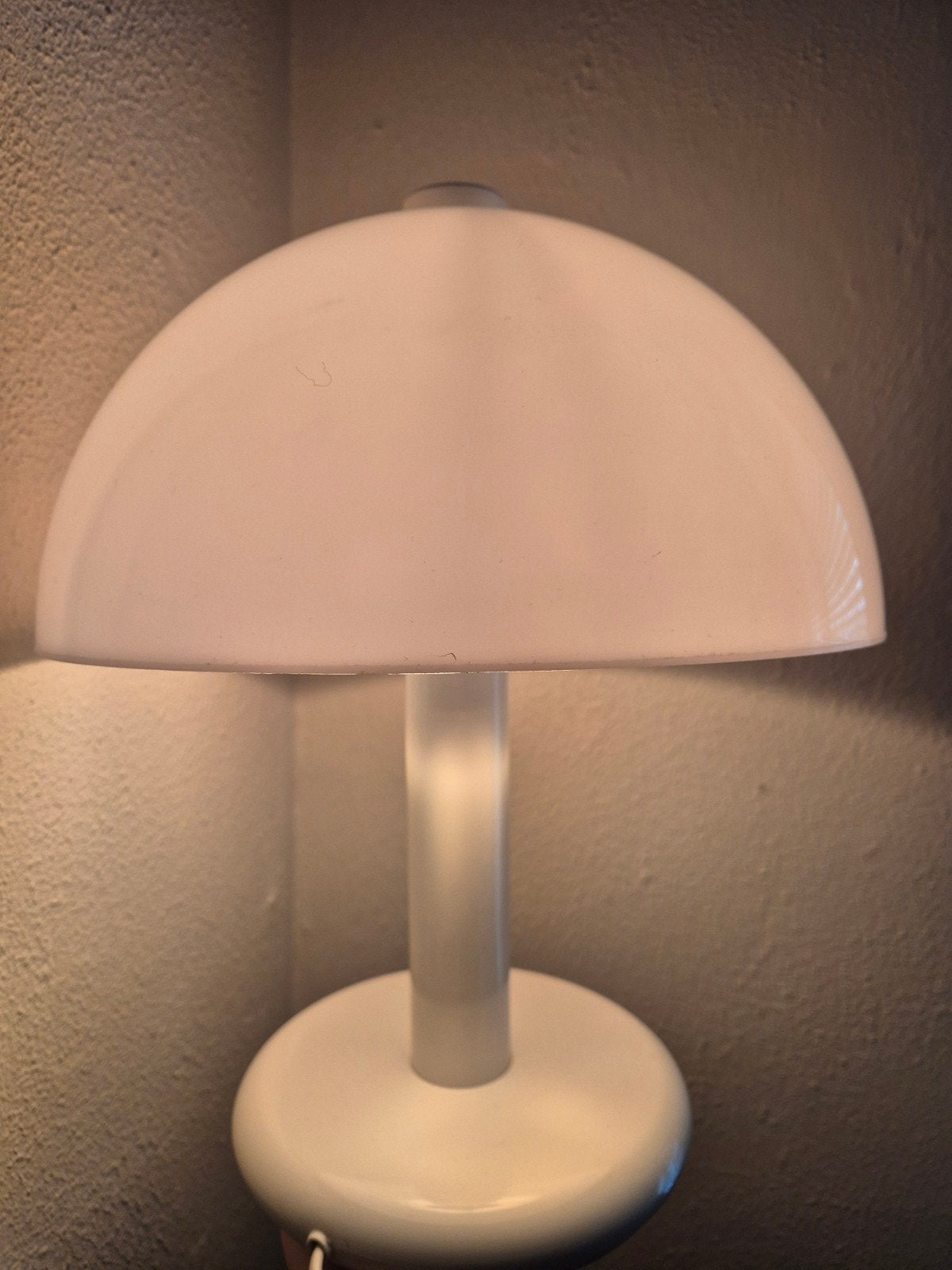 Witte kunststof vintage paddestoel lamp, Ophalen of Verzenden, Kunststof, Vintage