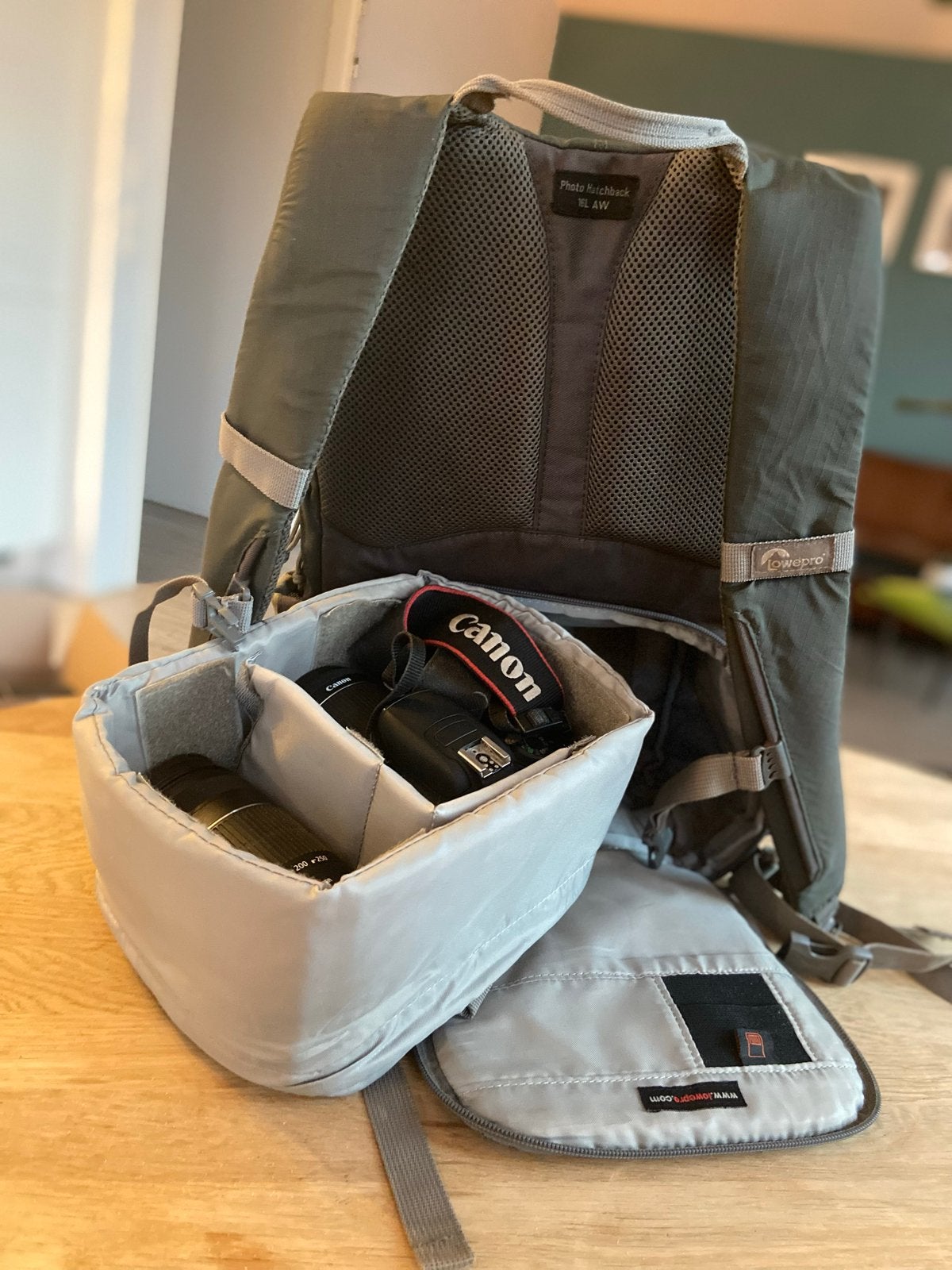 Lowepro Photo Hatchback 16L AW Fotorugzak - Grijs/Groen, Rugtas, Gevoerd, Ophalen of Verzenden, Grijs