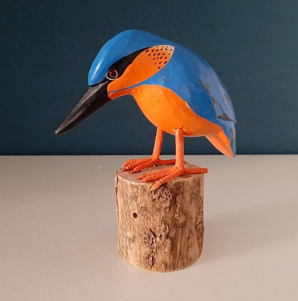 Houten handgemaakt ijsvogeltje, Ophalen of Verzenden, Nieuw, Dier