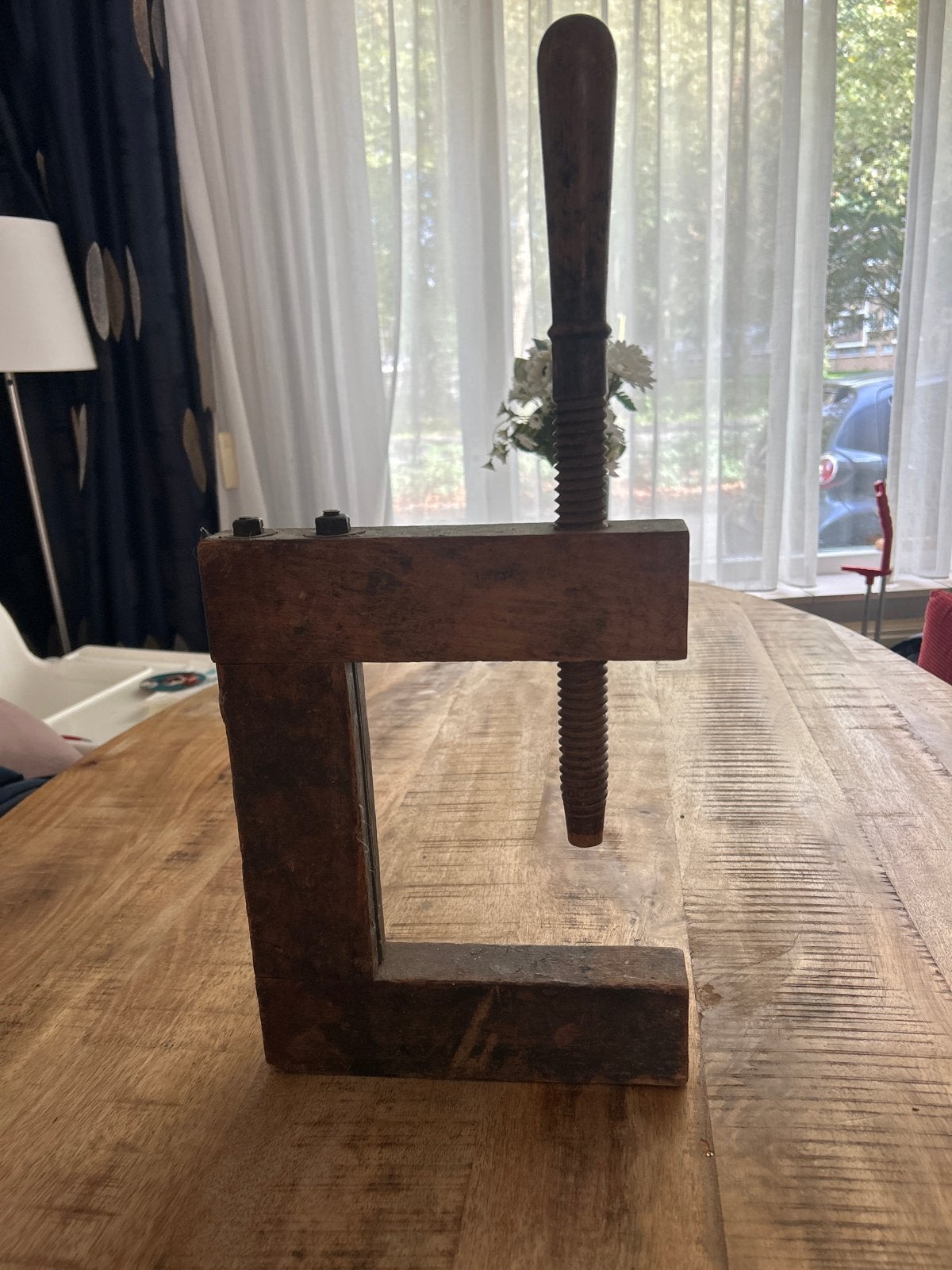 Antieke houten lijmklem - Vintage gereedschap, Ophalen of Verzenden