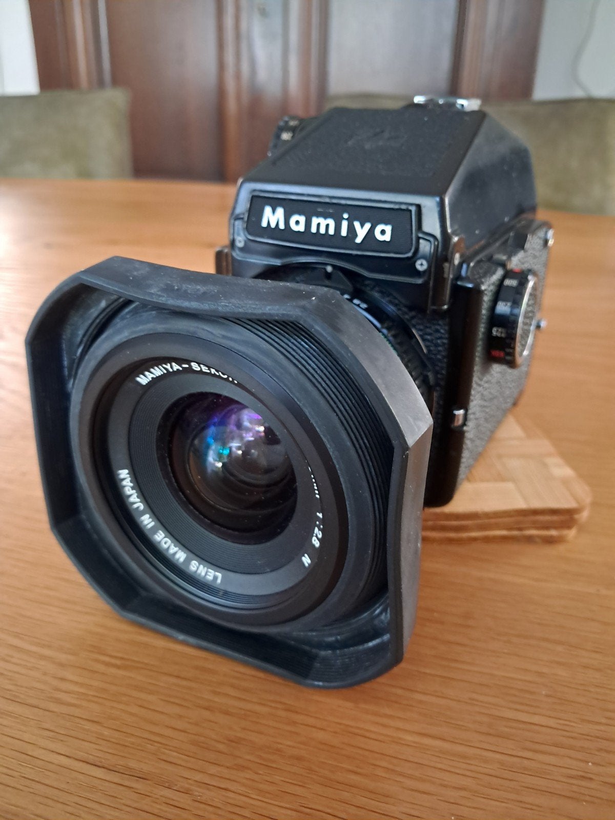 Mamiya M645 J Analoge Camera met 2 Lenzen en Accessoires, Ophalen, Gebruikt, Spiegelreflex, Overige Merken
