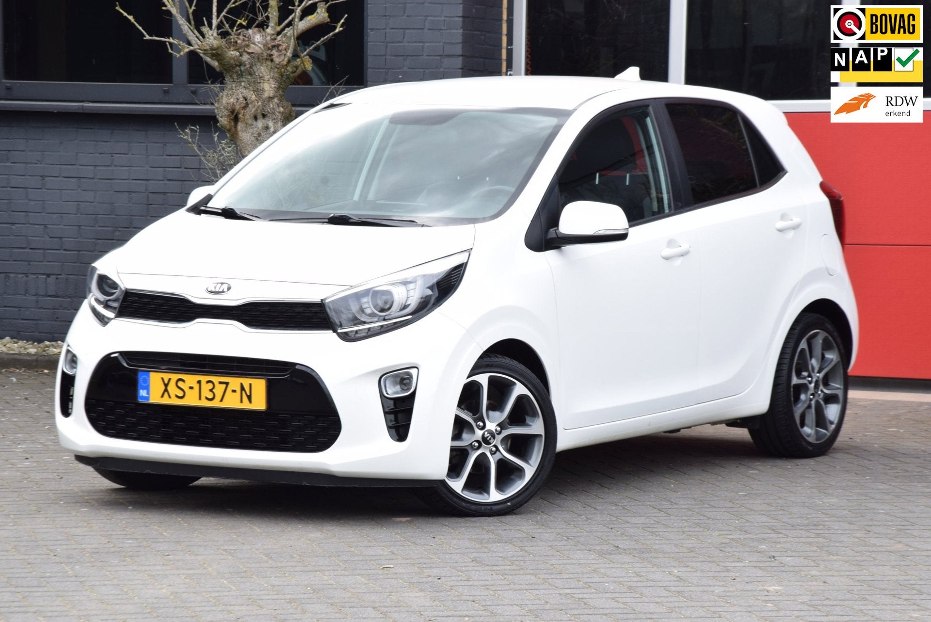 Kia Picanto 1.0 CVVT Design Edition 2019 Navigator Navigatie, Auto's, Voorwielaandrijving, Stof, 4 stoelen, Zwart