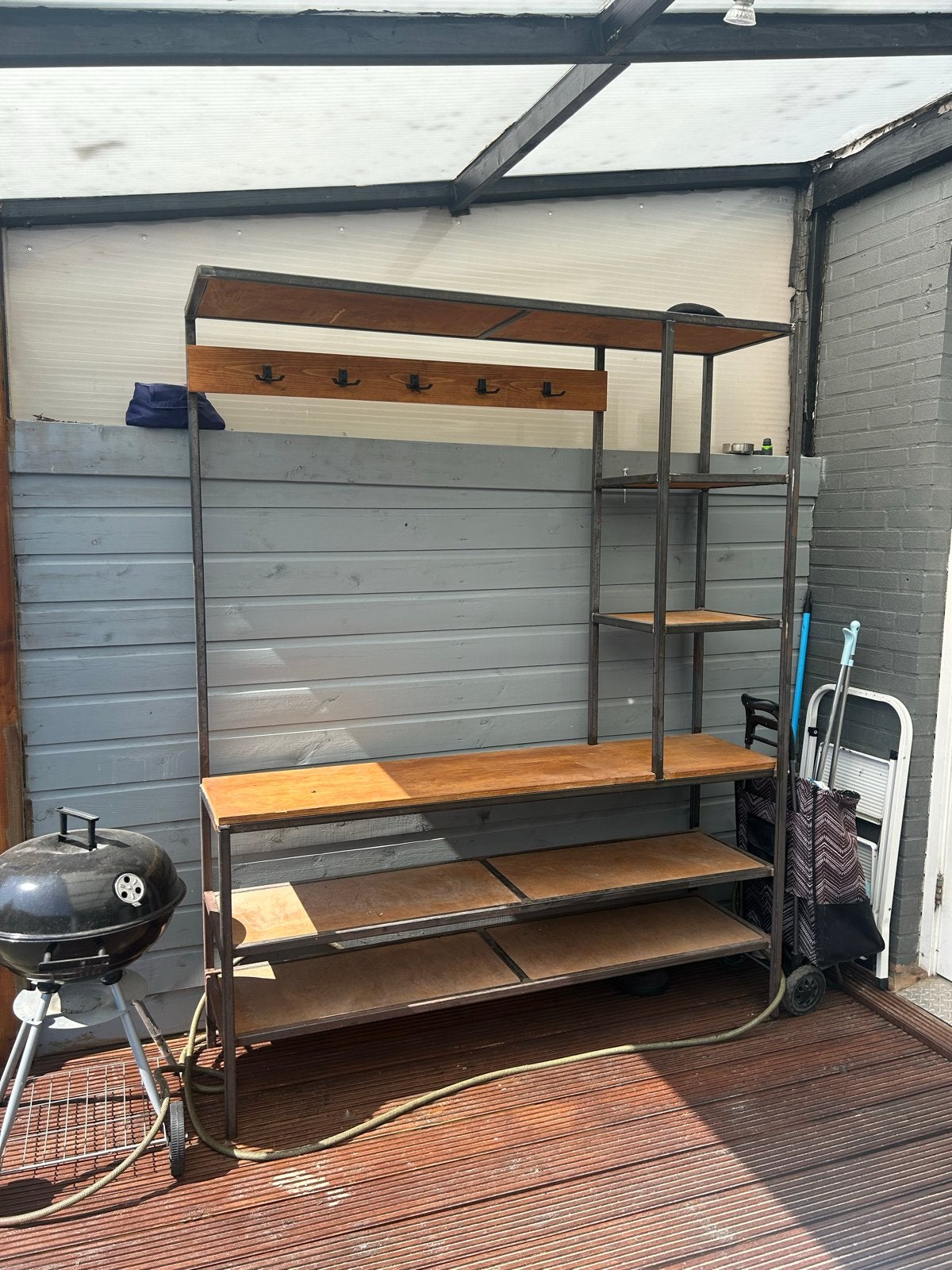 Garderoberek met planken - industrieel design, Ophalen, Gebruikt