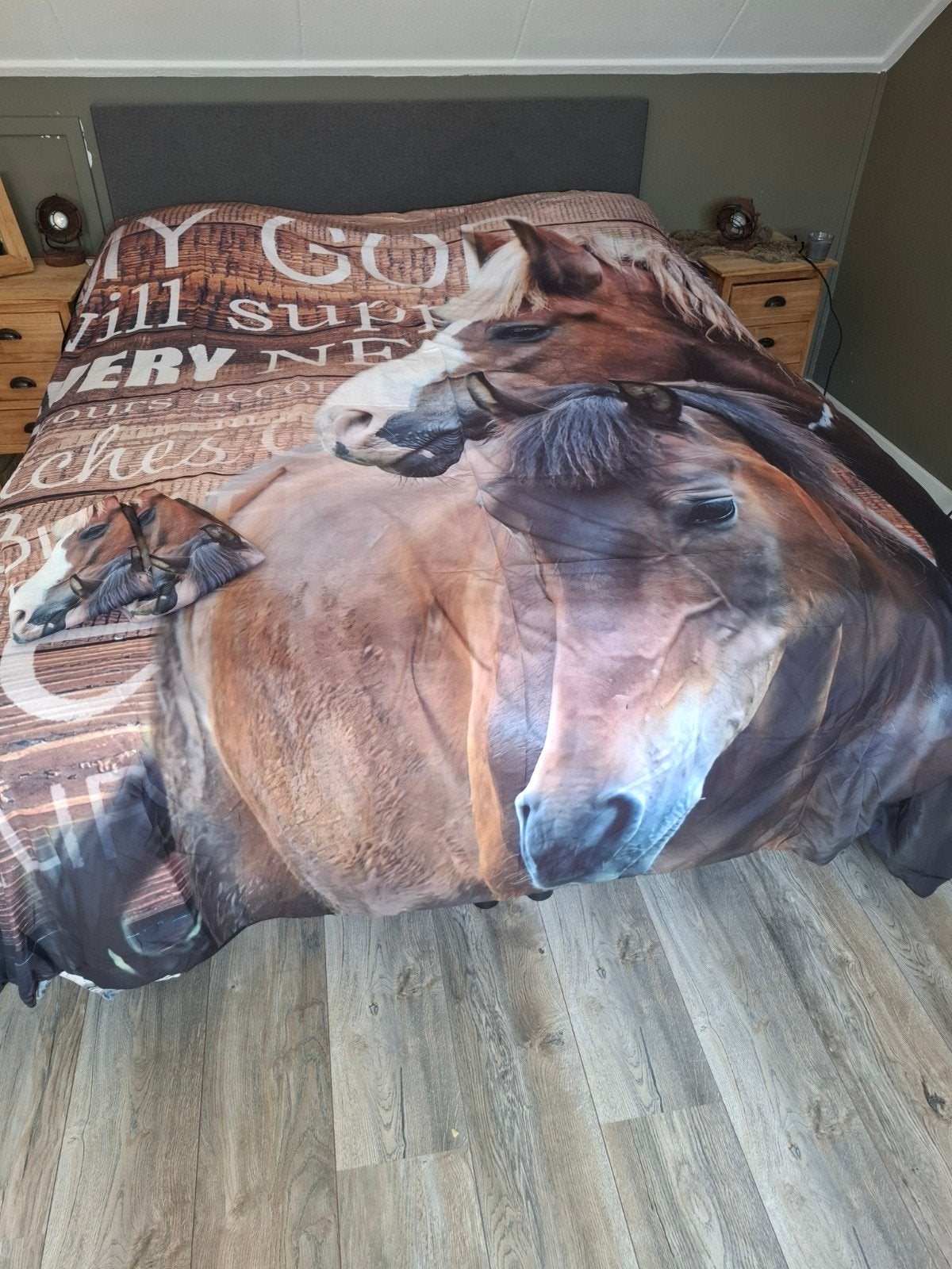 Dekbedovertrek met paardenprint, Dekbedovertrek, Nieuw, Ophalen of Verzenden, Meerkleurig