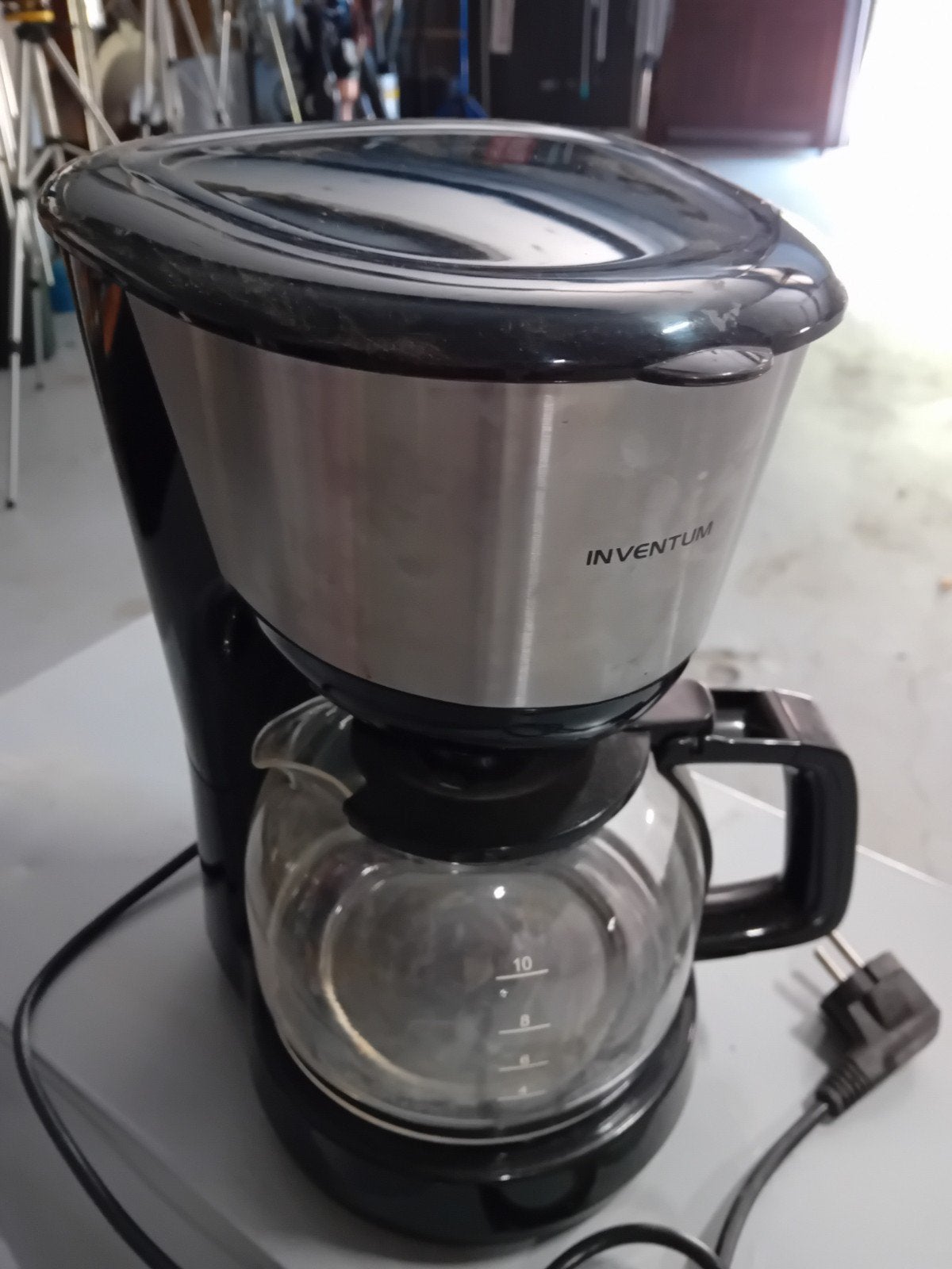 Inventum Koffiezetapparaat - Zwart/RVS - Gebruikt, Witgoed en Apparatuur, Koffiezetapparaten, Ophalen, Gebruikt, 10 kopjes of meer