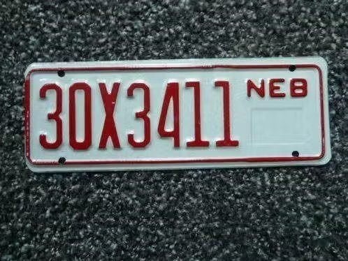 Motor licenseplate / motor kentekenplaat Nebraska 1 USA, Verzenden, Gebruikt, Auto's