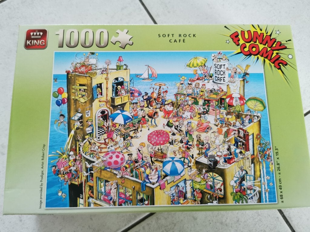 Funny comic boston soft rock cafe puzzel – king 1000 st, Ophalen of Verzenden, 500 t/m 1500 stukjes, Zo goed als nieuw