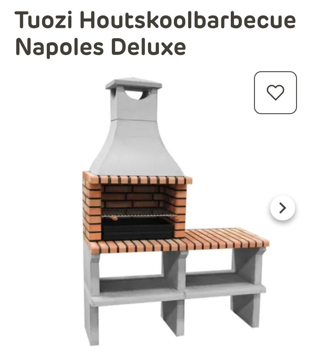 Tuozio Houtskoolbarbecue Napoles Deluxe, Ophalen of Verzenden, Gebruikt, Tuozio