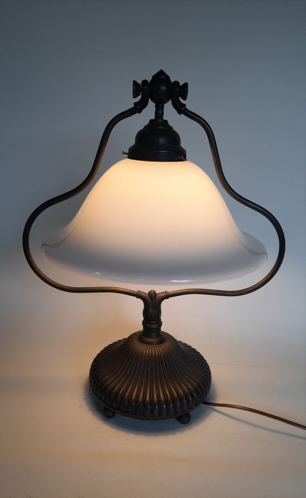 Boudoir tafellamp mooie patina, lees de beschrijving, Ophalen of Verzenden, Zo goed als nieuw, Glas, Sfeerlamp