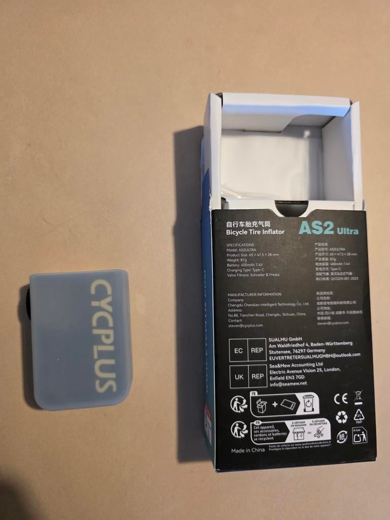 Kleine elektrische fietspomp compressor van Cycplus, Ophalen of Verzenden, Drukmeter, Nieuw